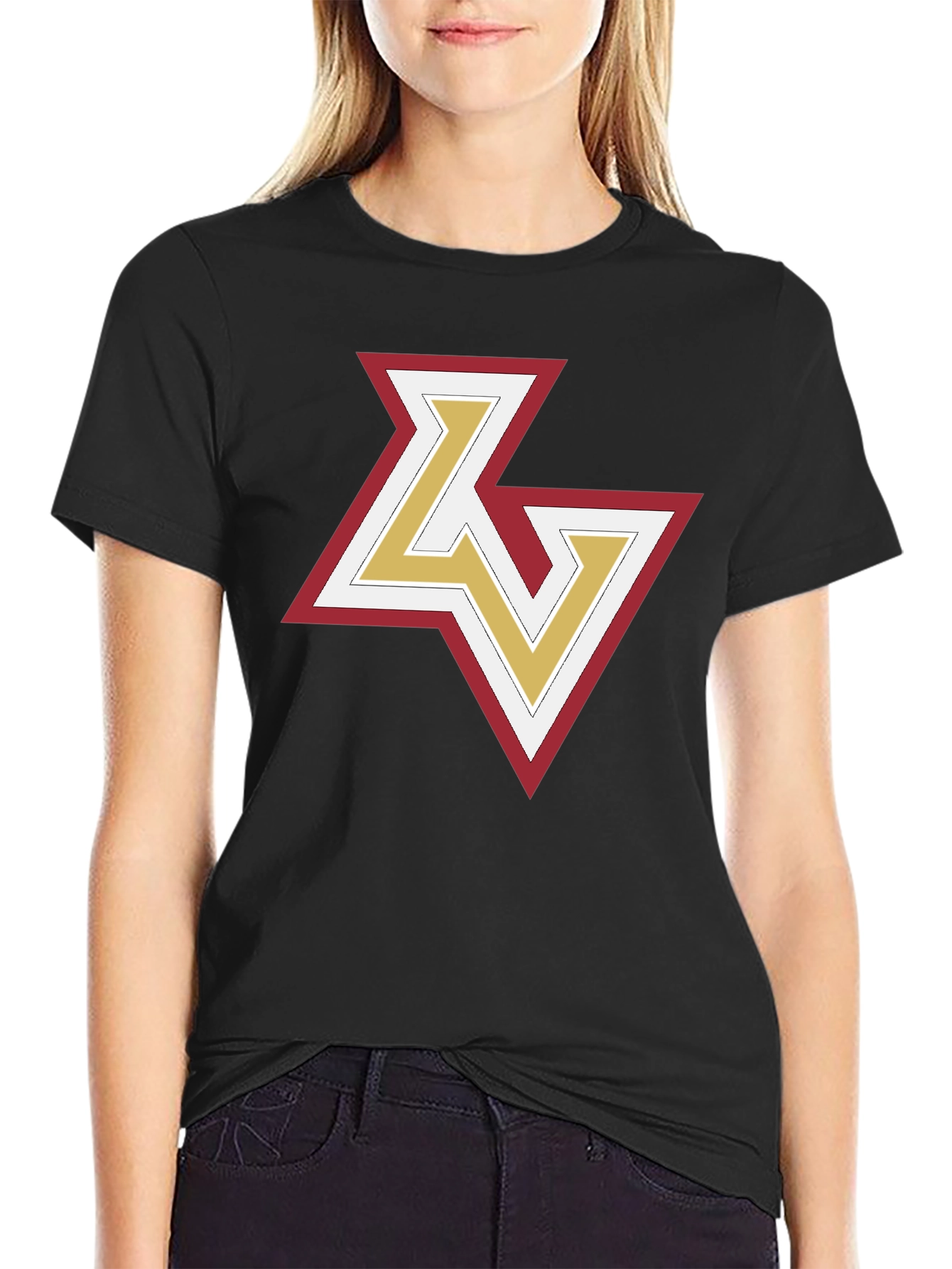 Stylish Black T-Shirt with Geometric Logo