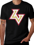 Stylish Black T-Shirt with Geometric Logo
