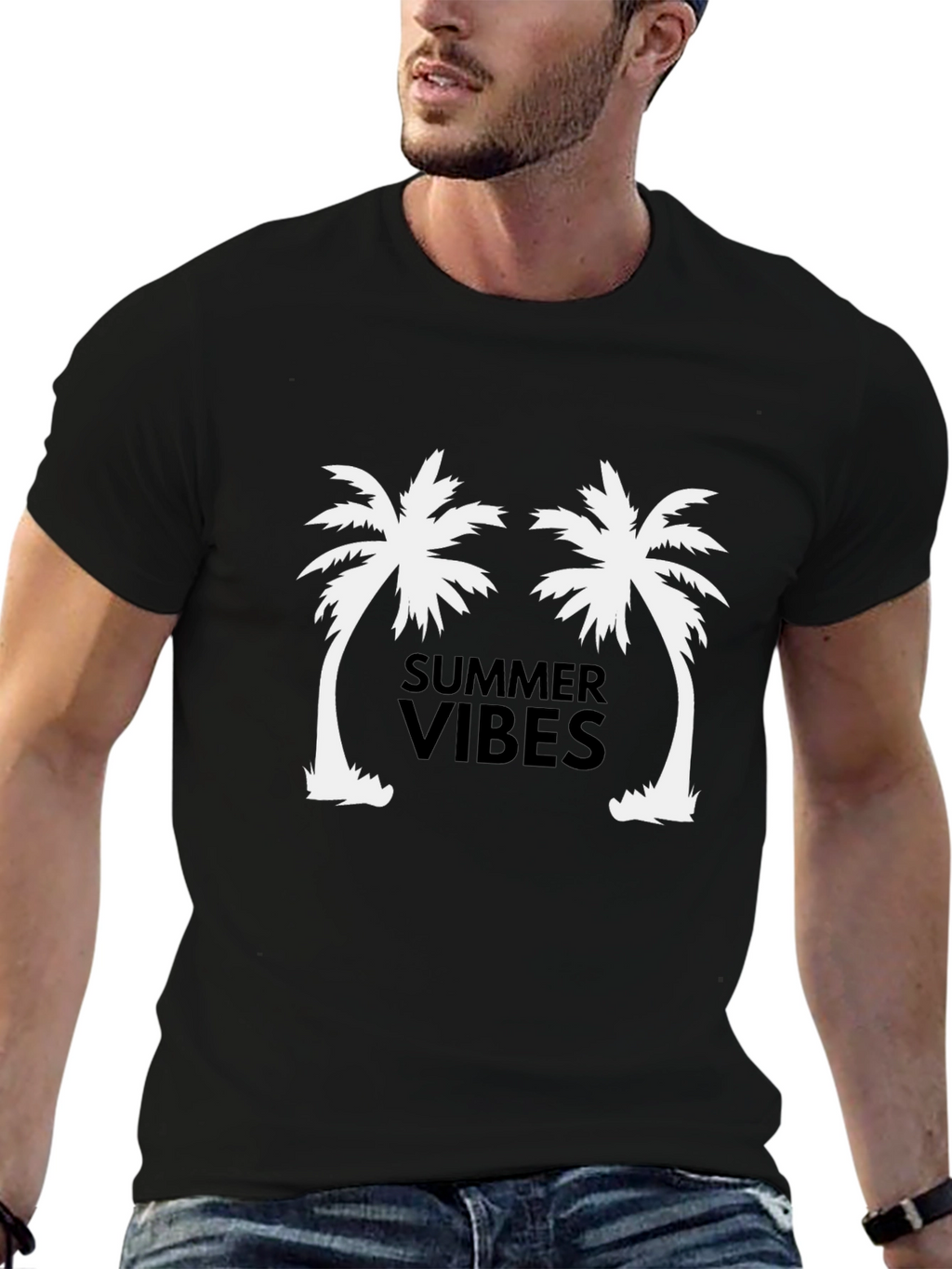 Summer Vibes Palm Tree Graphic Tee