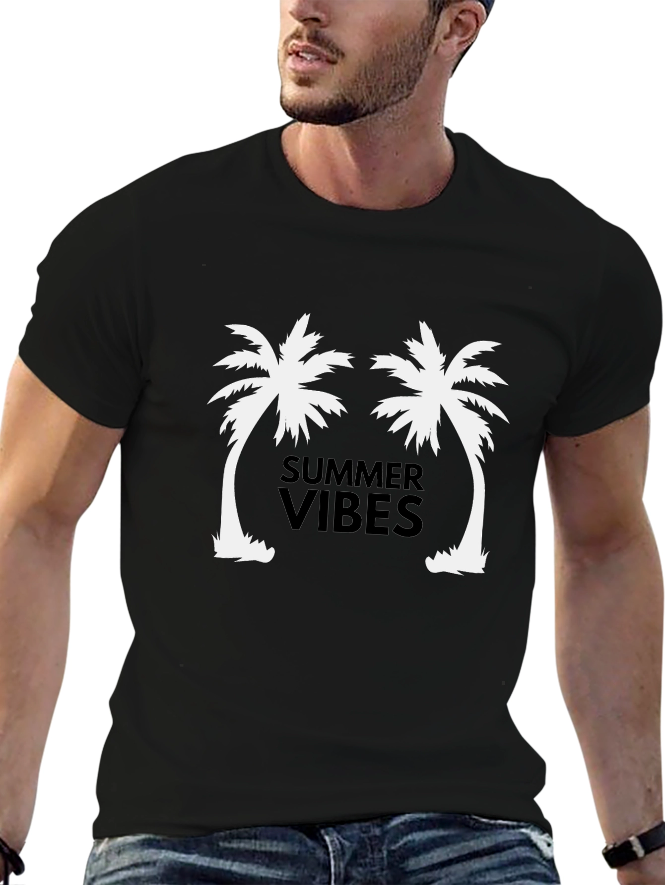 Summer Vibes Palm Tree Graphic Tee