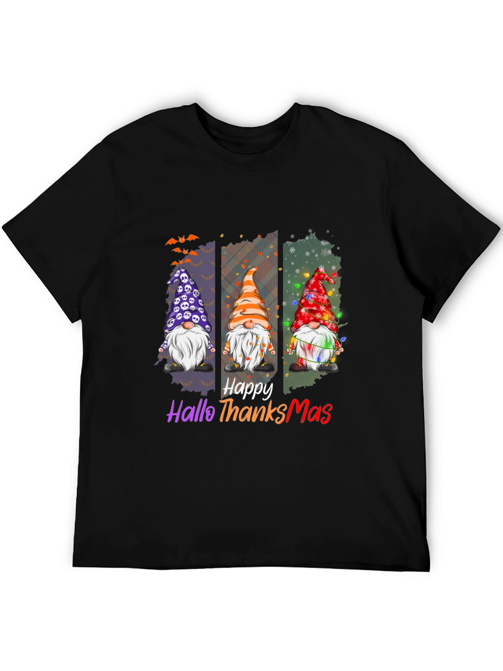 Happy Hallothanksmas T-Shirt Holiday Gnomes