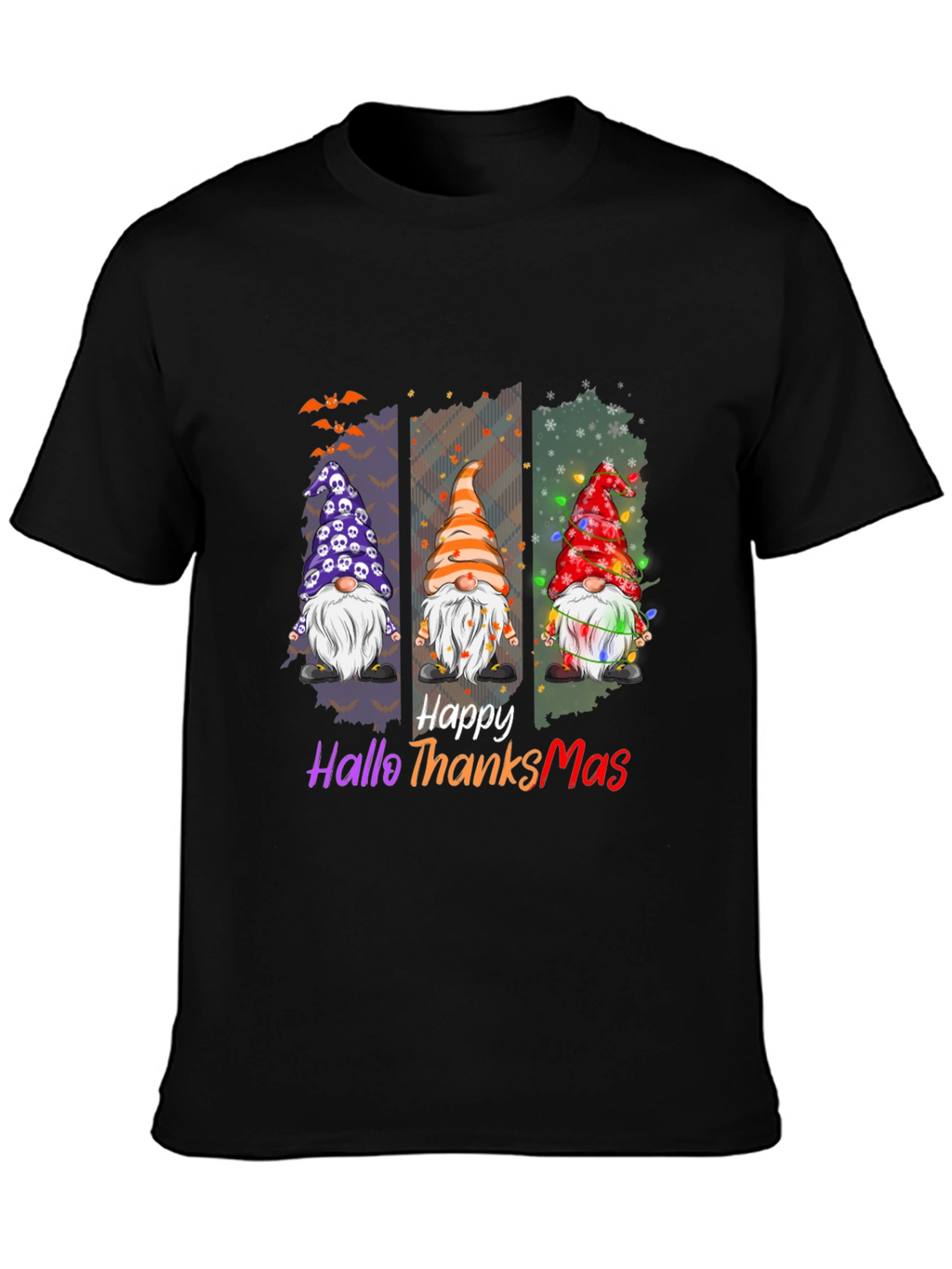 Happy Hallothanksmas T-Shirt Holiday Gnomes