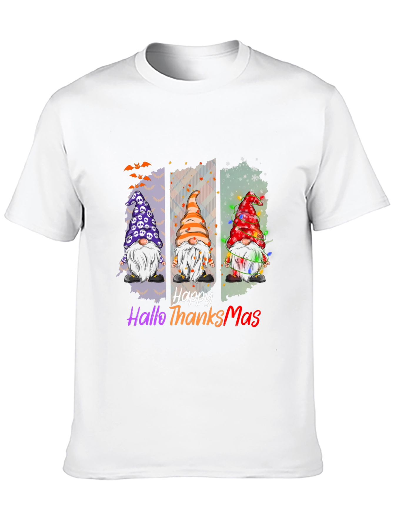 Happy Hallothanksmas T-Shirt Holiday Gnomes