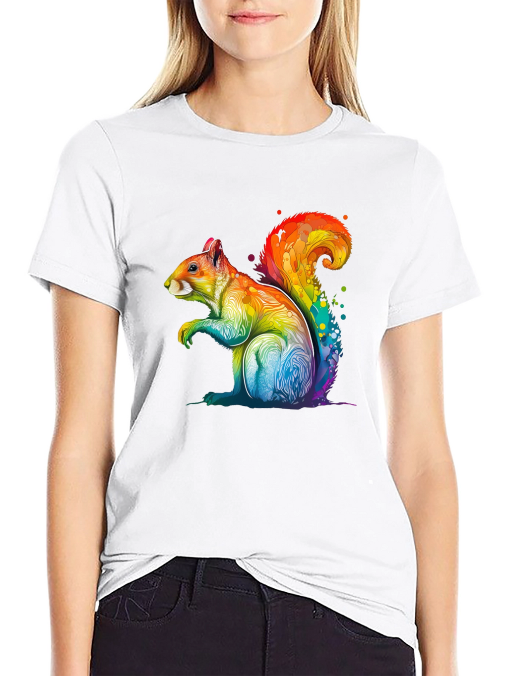 Rainbow Squirrel Graphic T-Shirt