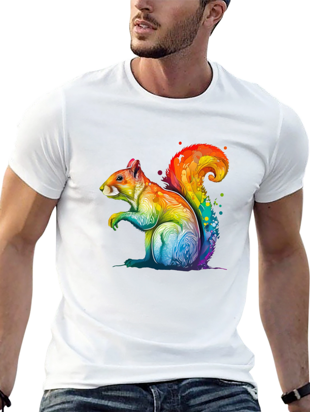 Rainbow Squirrel Graphic T-Shirt