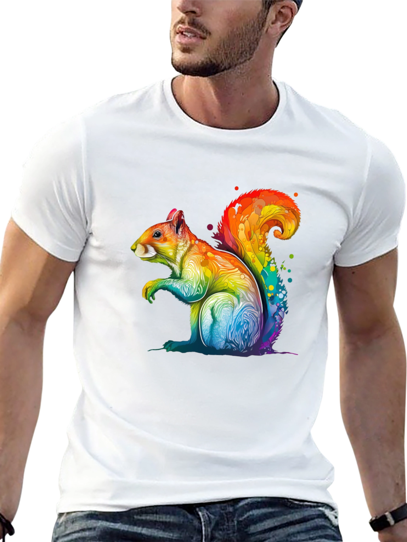 Rainbow Squirrel Graphic T-Shirt