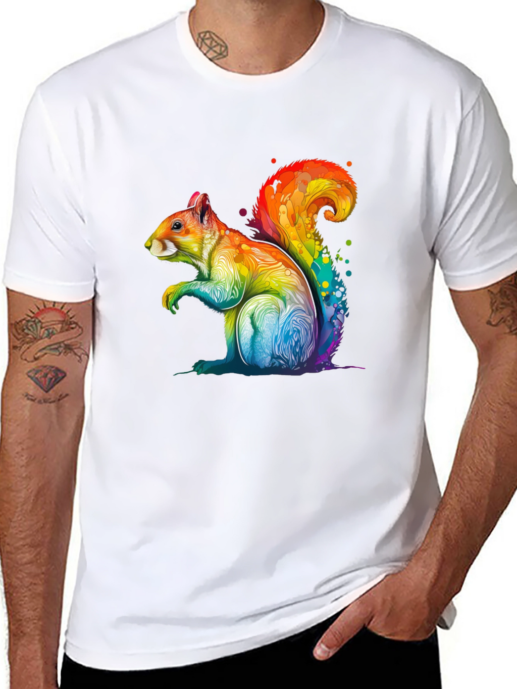 Rainbow Squirrel Graphic T-Shirt
