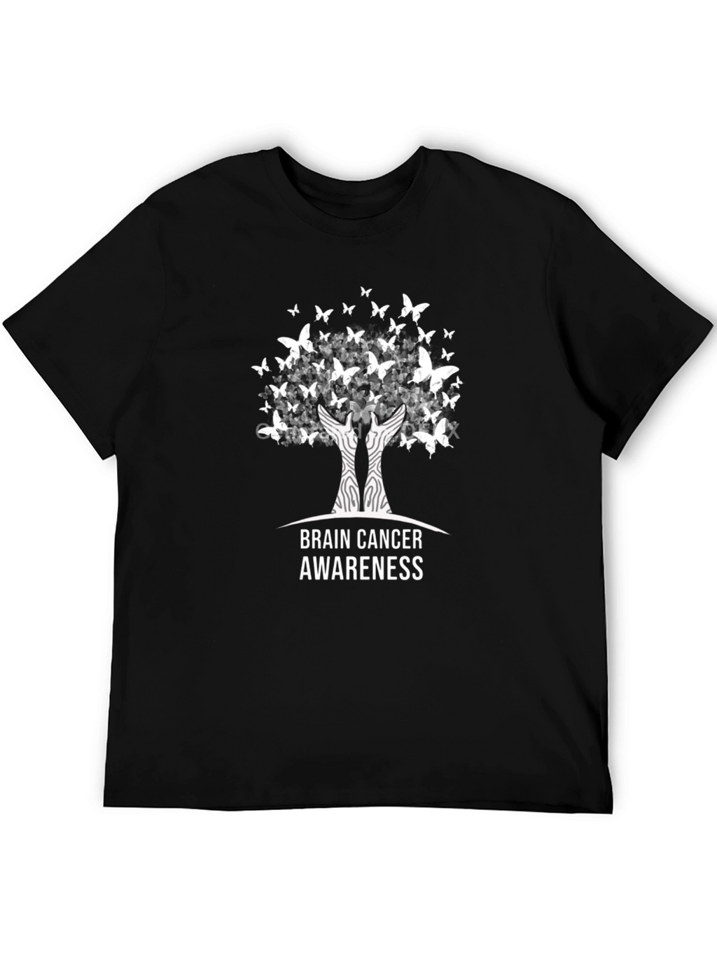 Brain Cancer Awareness T-Shirt Tree of Life Butterfly Design