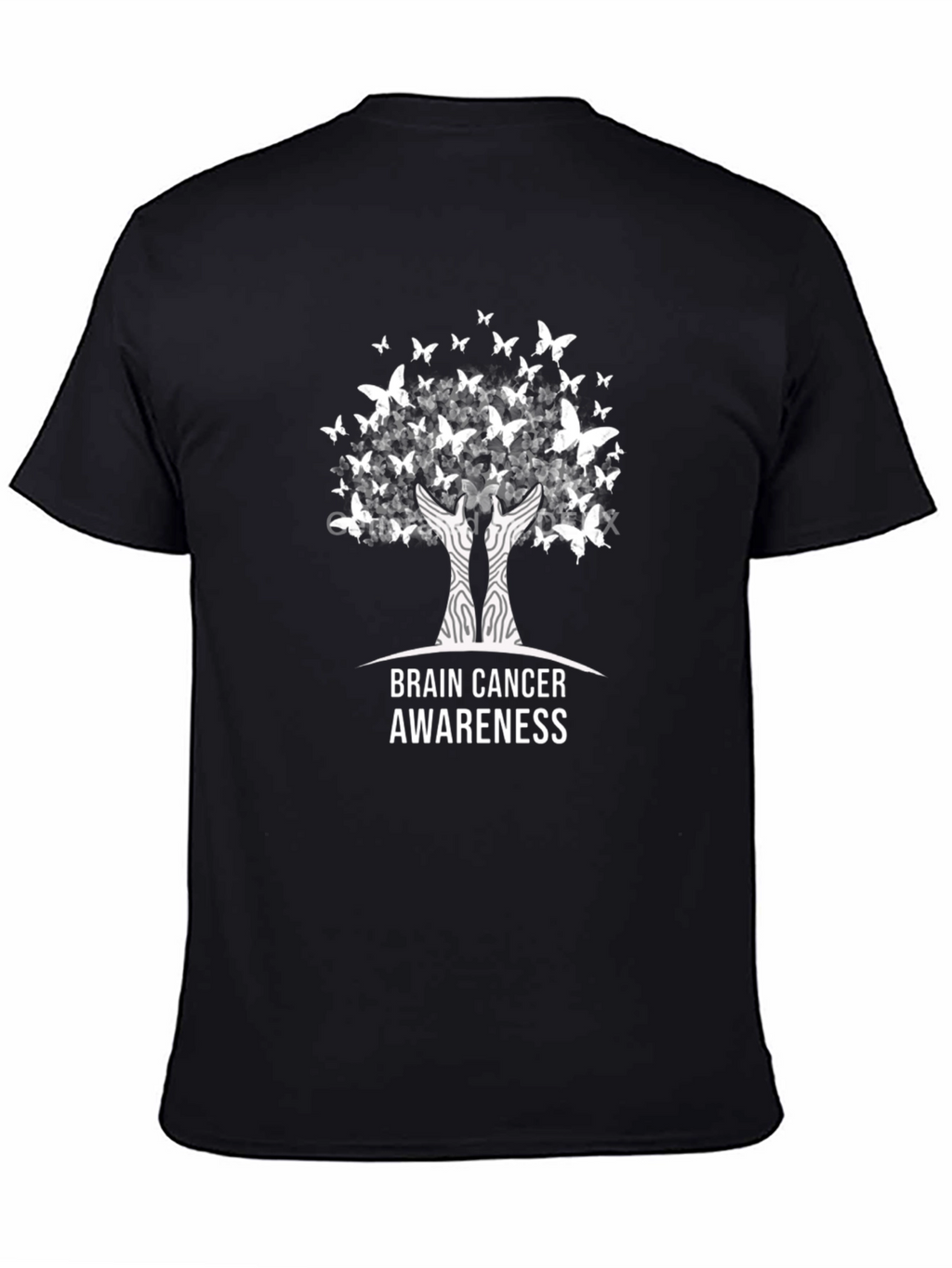 Brain Cancer Awareness T-Shirt Tree of Life Butterfly Design
