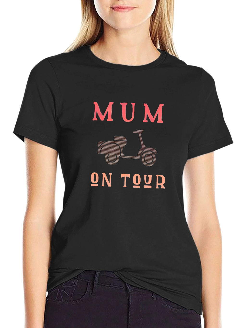 Mum On Tour Black Graphic T-Shirt