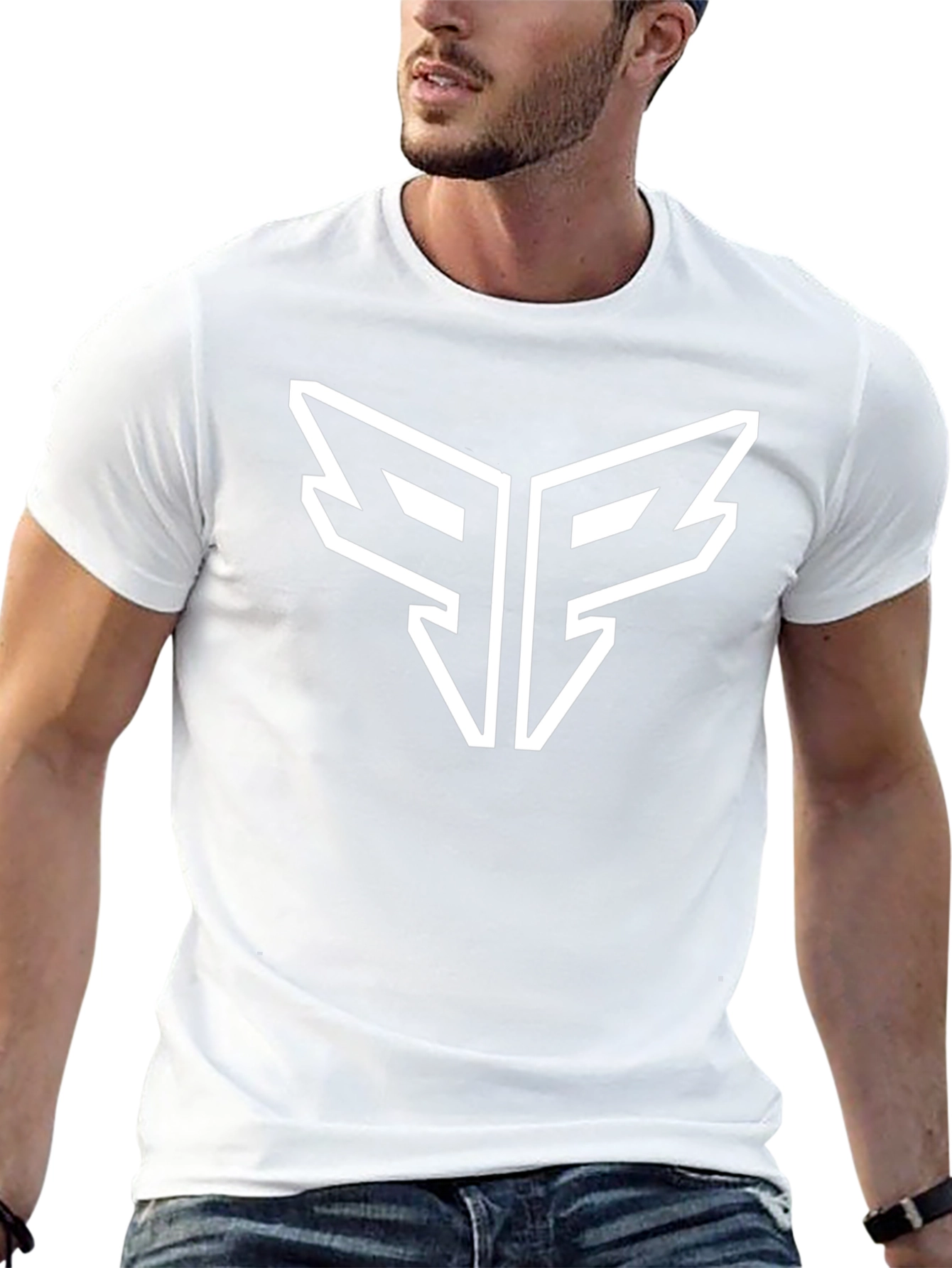Modern Black T-Shirt with Bold Graphic Logo