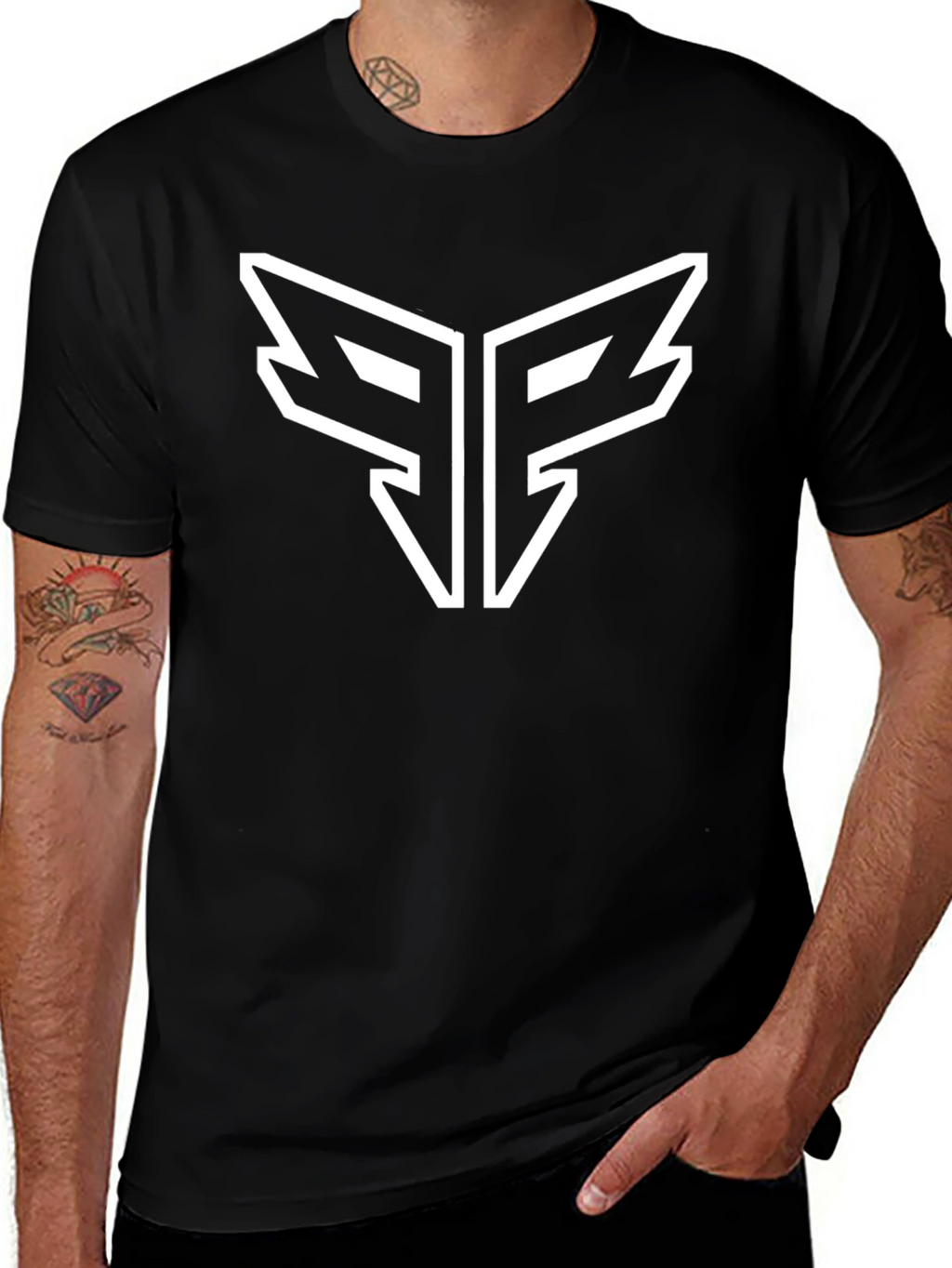 Modern Black T-Shirt with Bold Graphic Logo