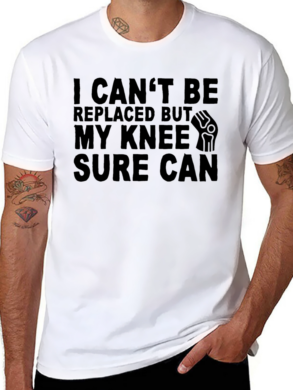 Funny Knee Replacement Black T-Shirt