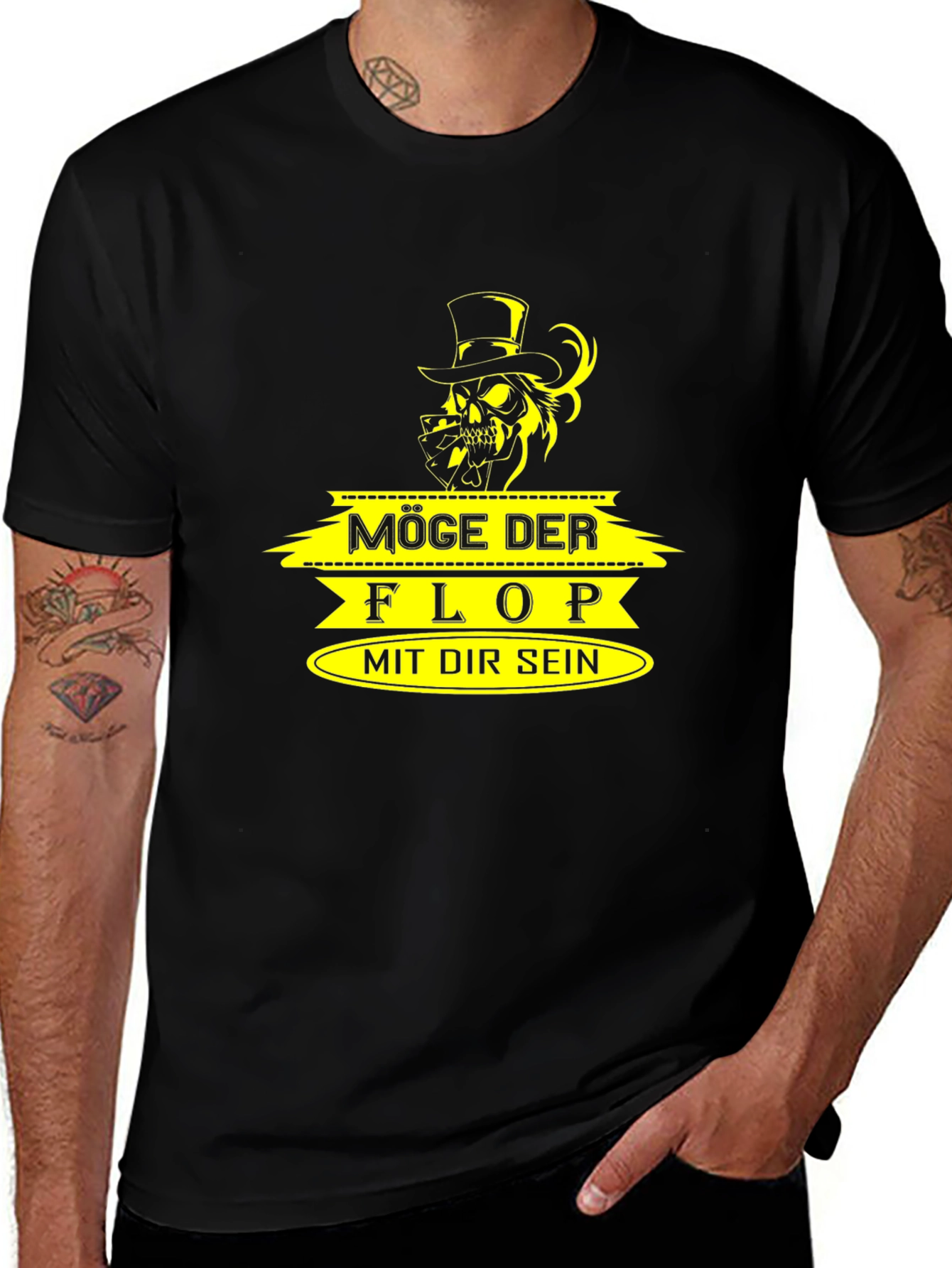 Poker Skull T-Shirt - Möge Der Flop Mit Dir Sein