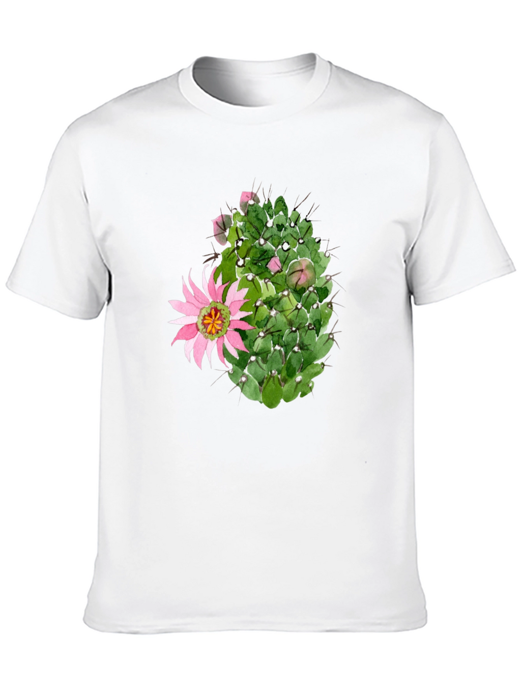 Cactus Flower Graphic Tee - Black Cotton