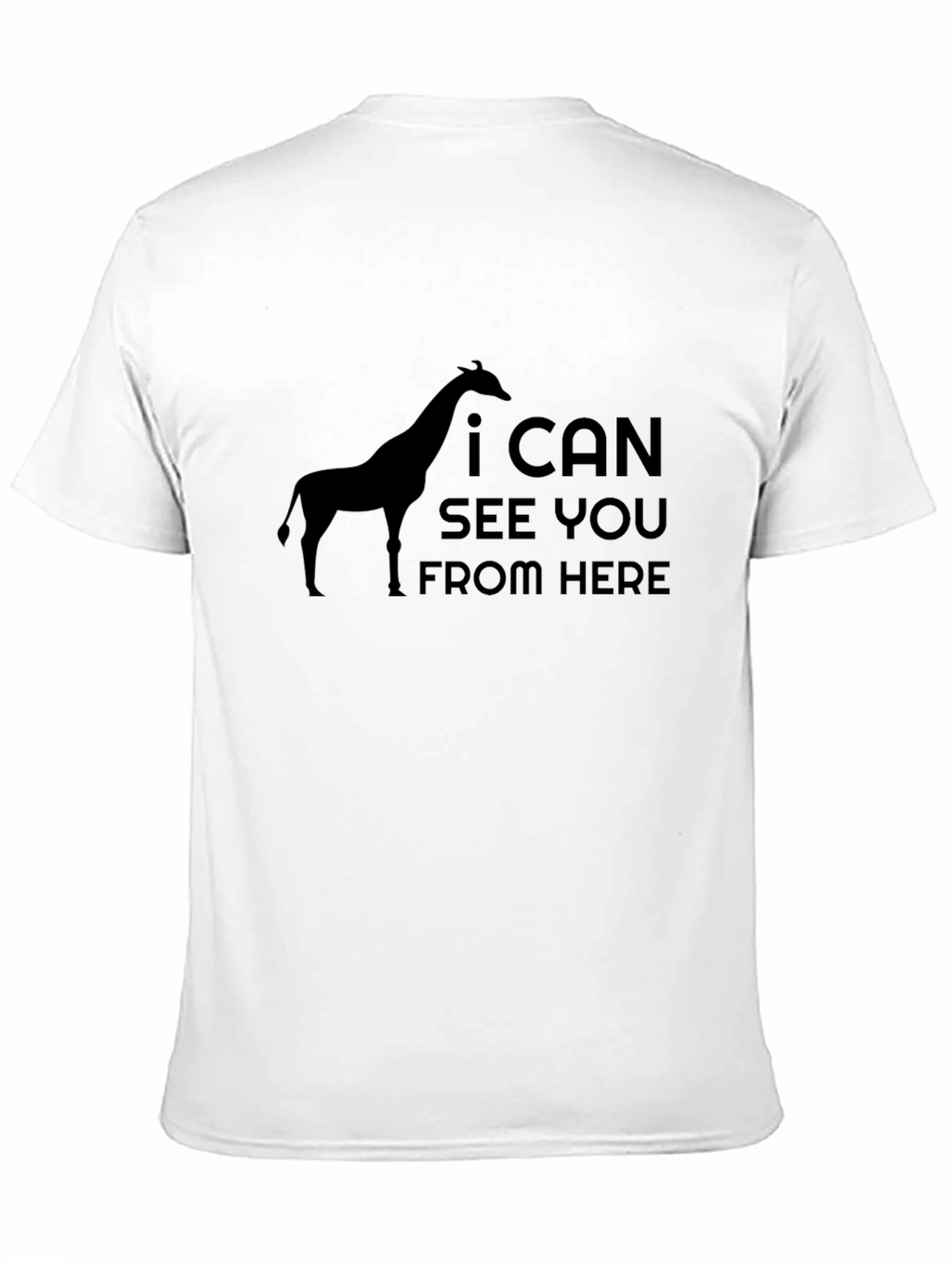 Giraffe I Can See You From Here Black T-Shirt