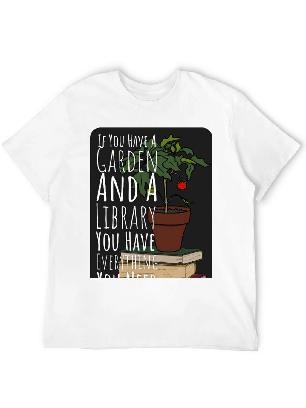 Garden and Library T-Shirt Book Lover Tee