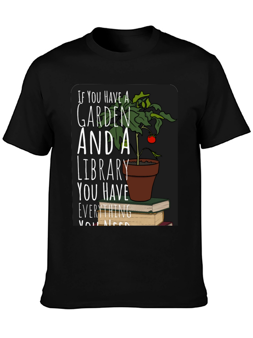 Garden and Library T-Shirt Book Lover Tee