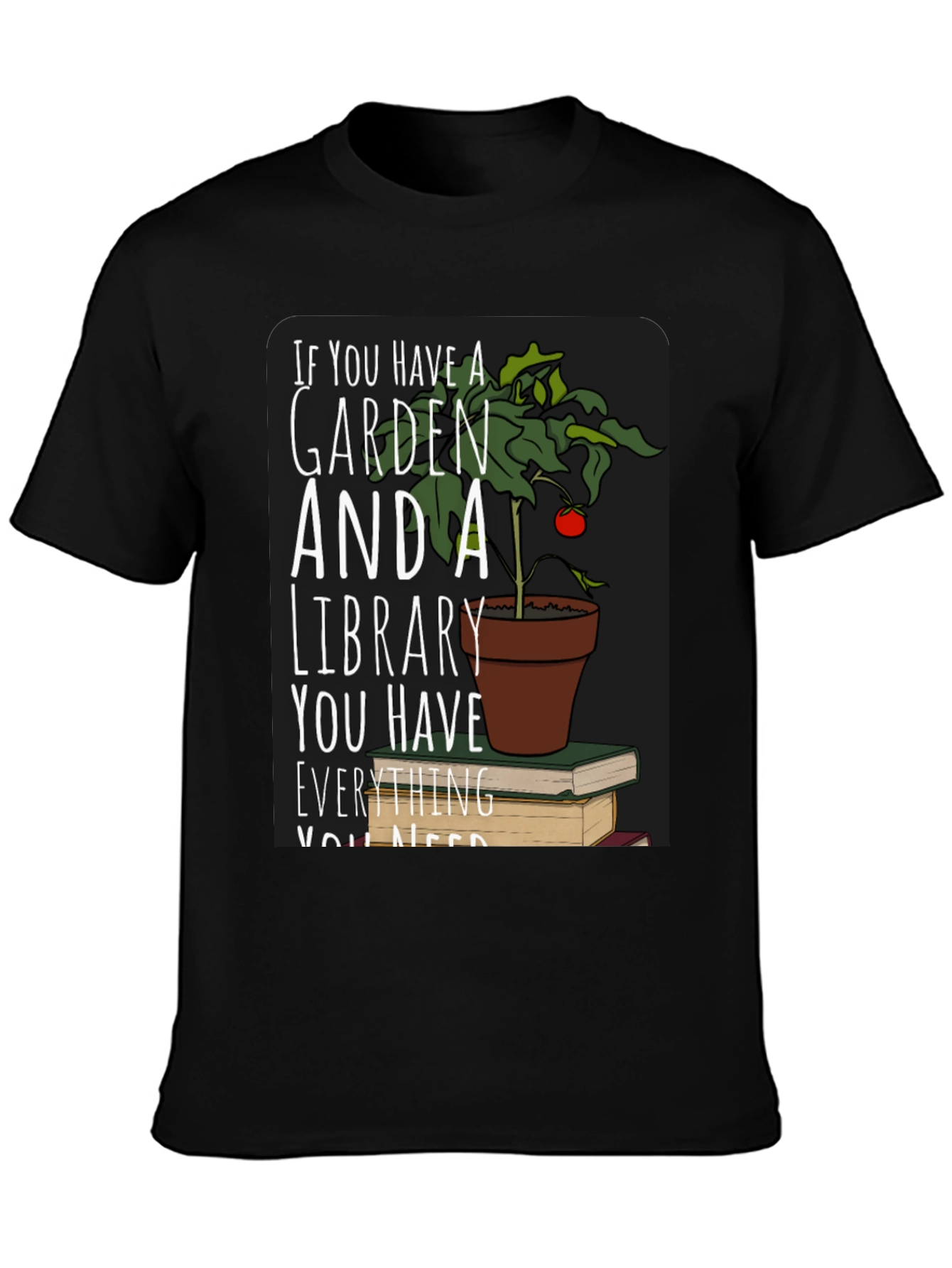 Garden and Library T-Shirt Book Lover Tee