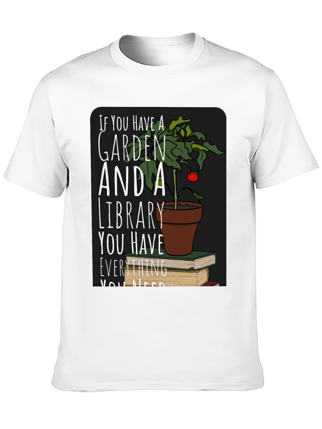 Garden and Library T-Shirt Book Lover Tee