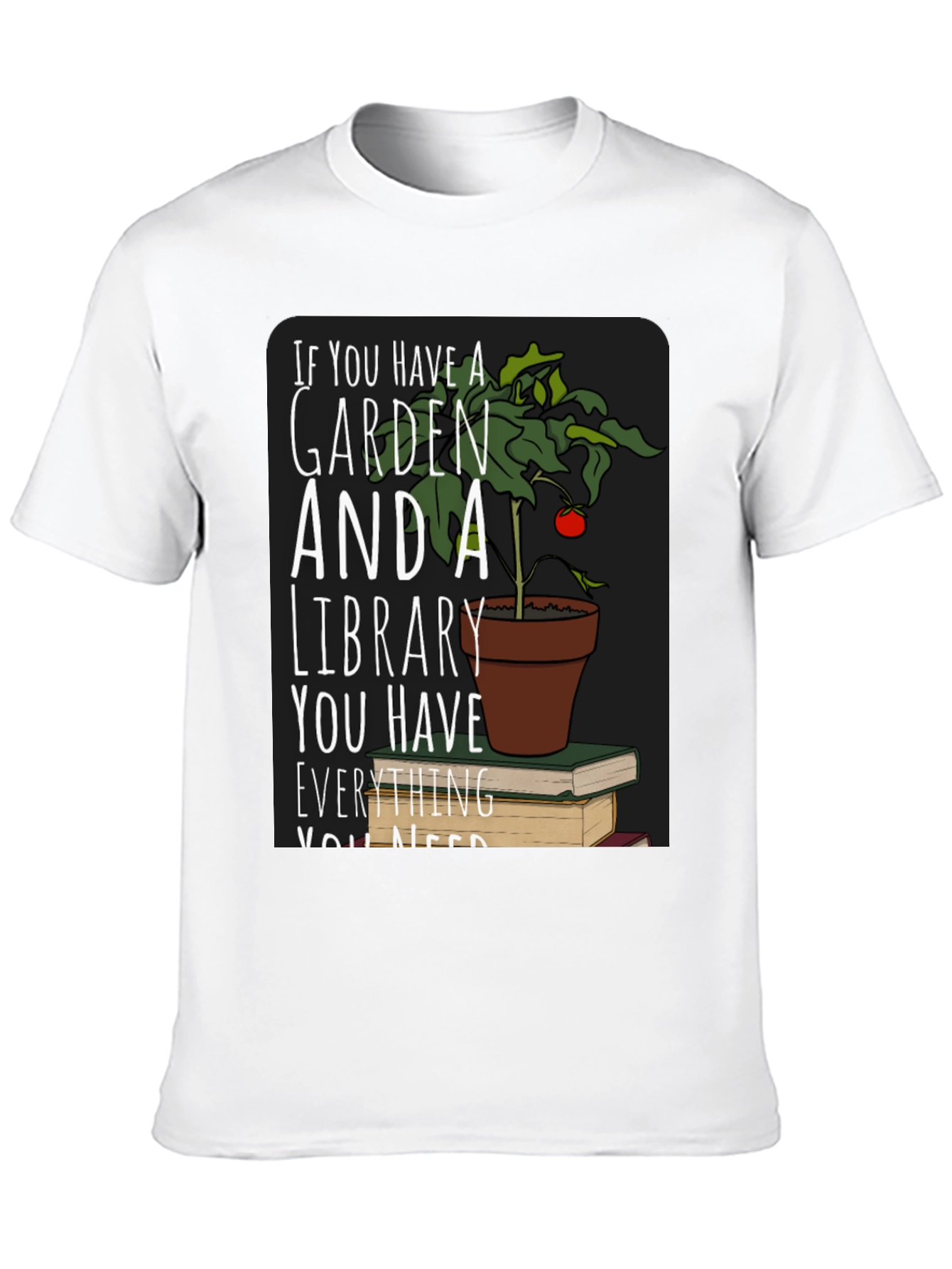 Garden and Library T-Shirt Book Lover Tee