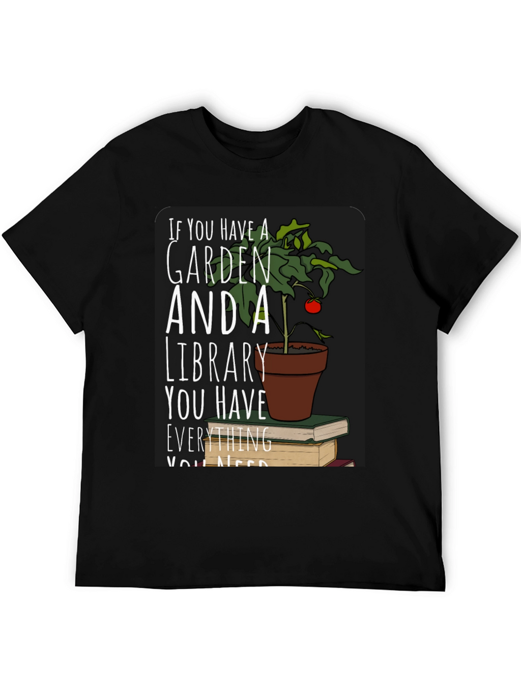 Garden and Library T-Shirt Book Lover Tee