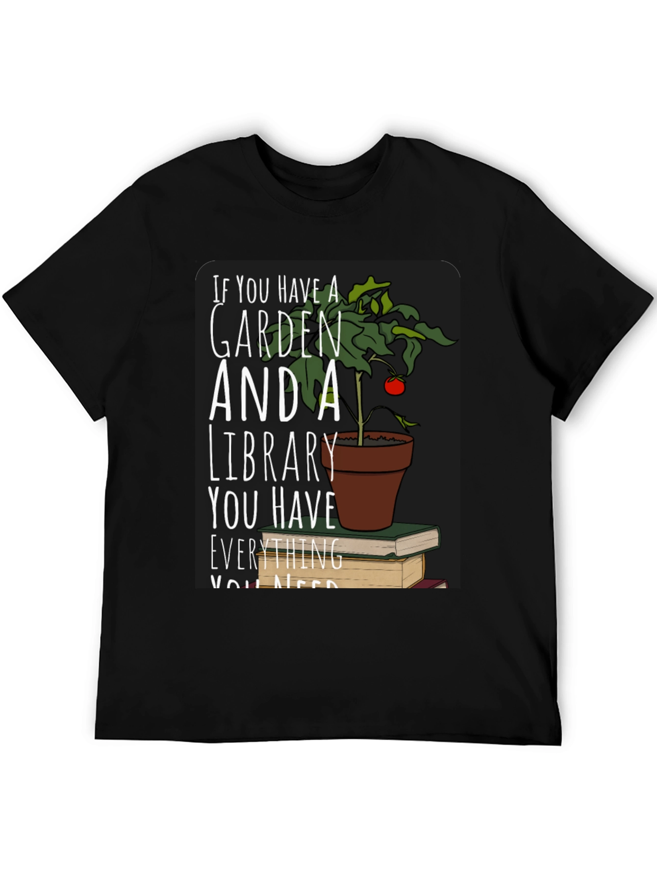 Garden and Library T-Shirt Book Lover Tee