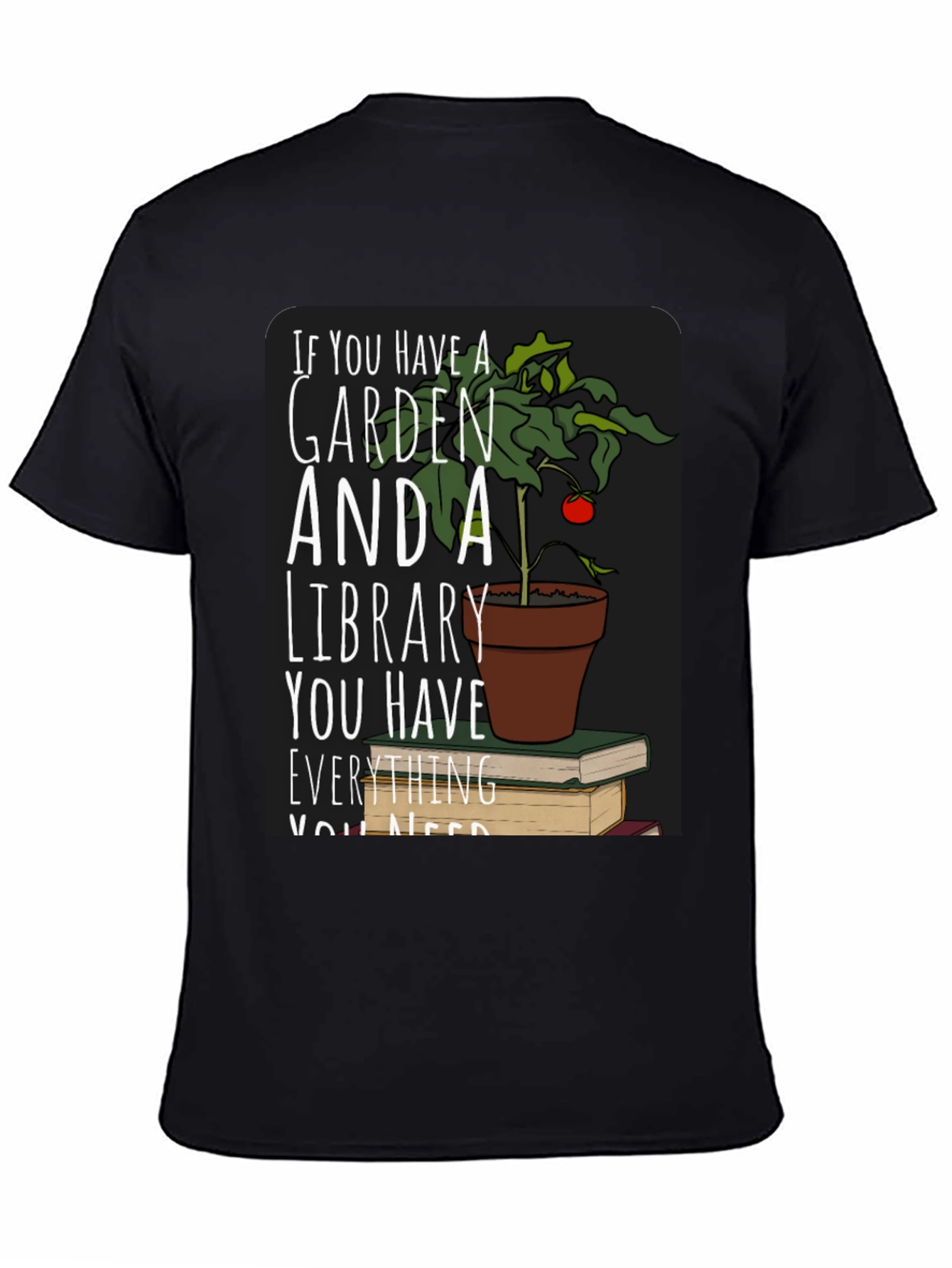 Garden and Library T-Shirt Book Lover Tee