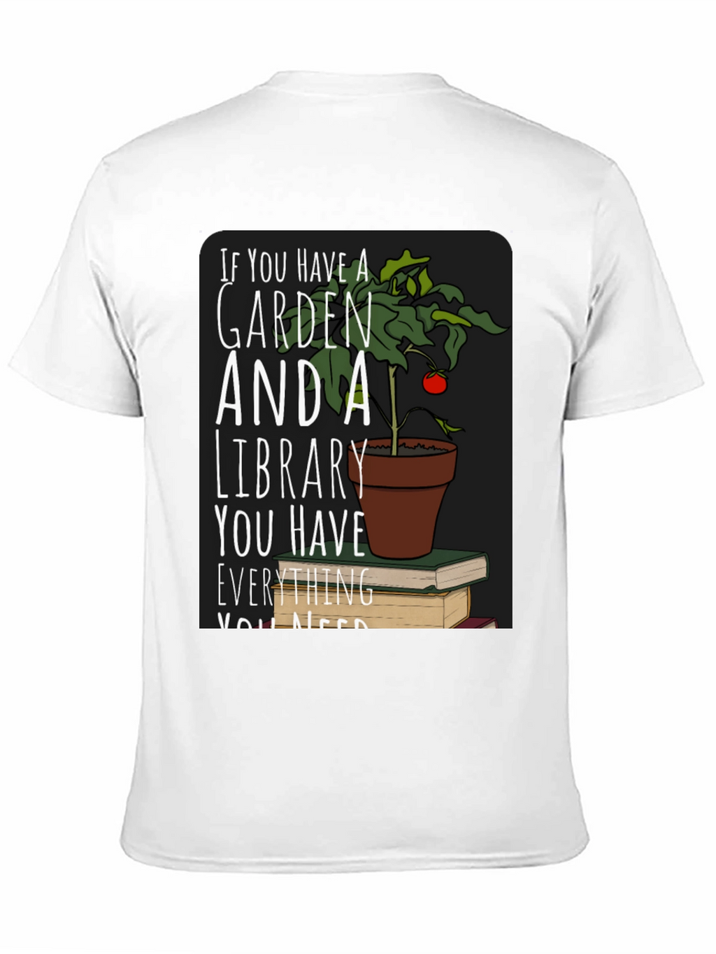 Garden and Library T-Shirt Book Lover Tee