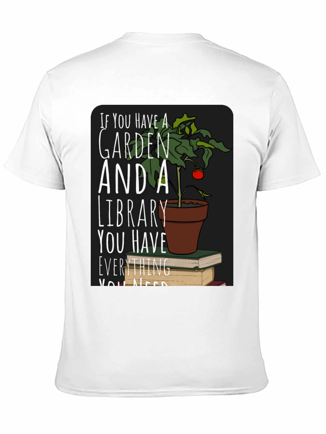 Garden and Library T-Shirt Book Lover Tee