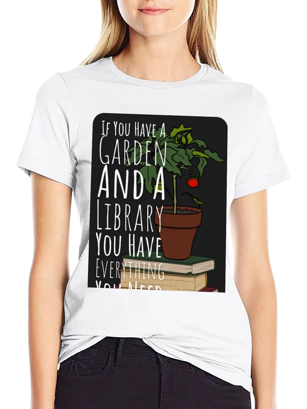 Garden and Library T-Shirt Book Lover Tee
