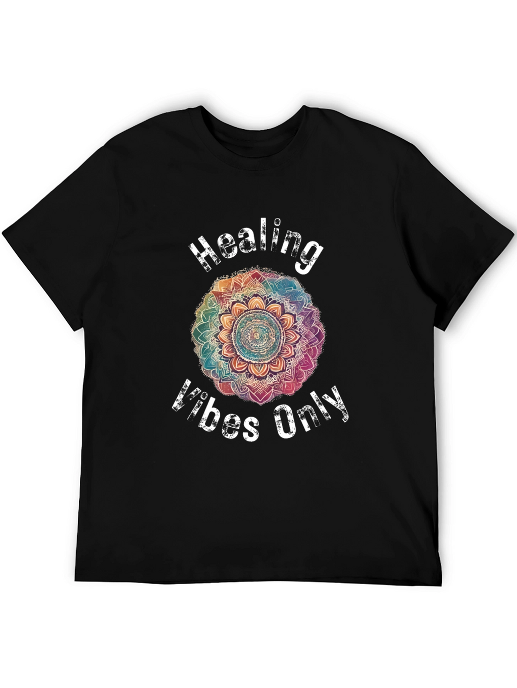 Healing Vibes Only Mandala Graphic T-Shirt