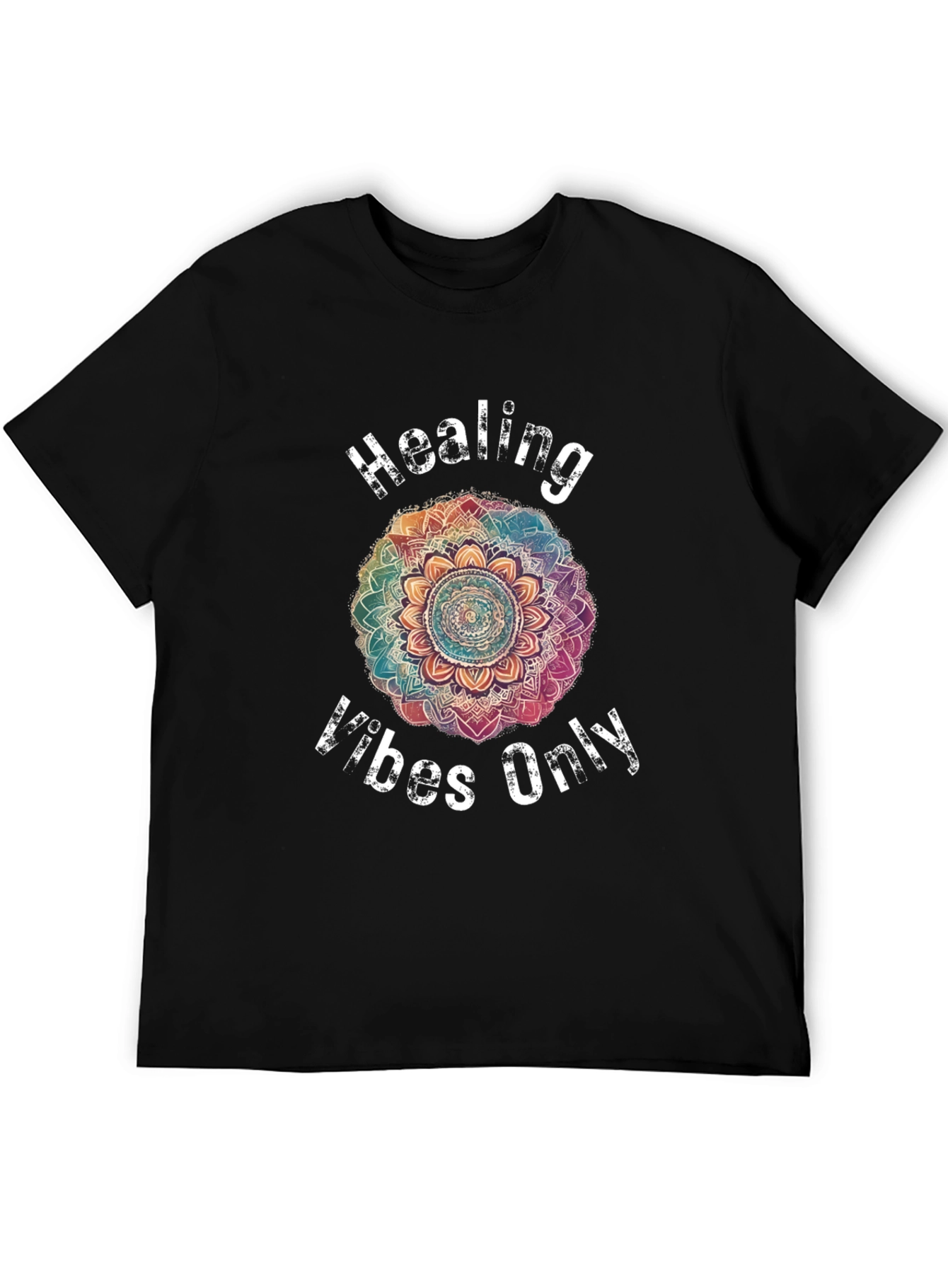 Healing Vibes Only Mandala Graphic T-Shirt