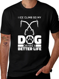 Ice Climbing Dog T-Shirt – “I Climb for My Dog” Graphic Tee