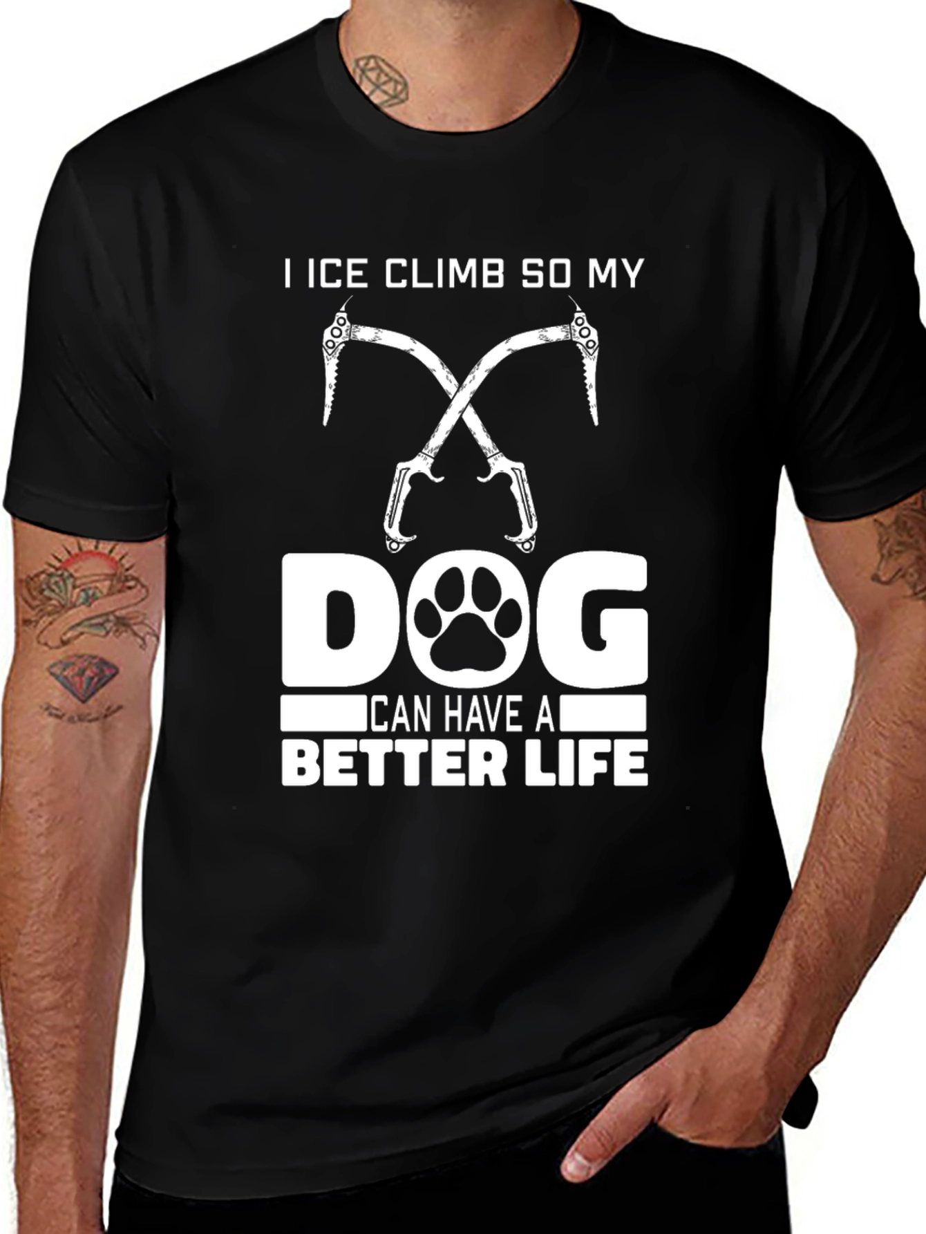 Ice Climbing Dog T-Shirt – “I Climb for My Dog” Graphic Tee