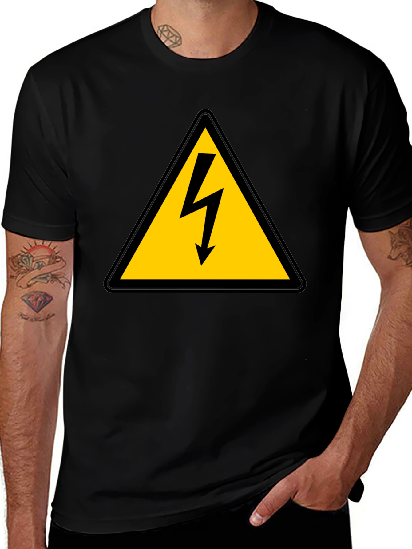 High Voltage Hazard T-Shirt - Caution Electric Shock Sign
