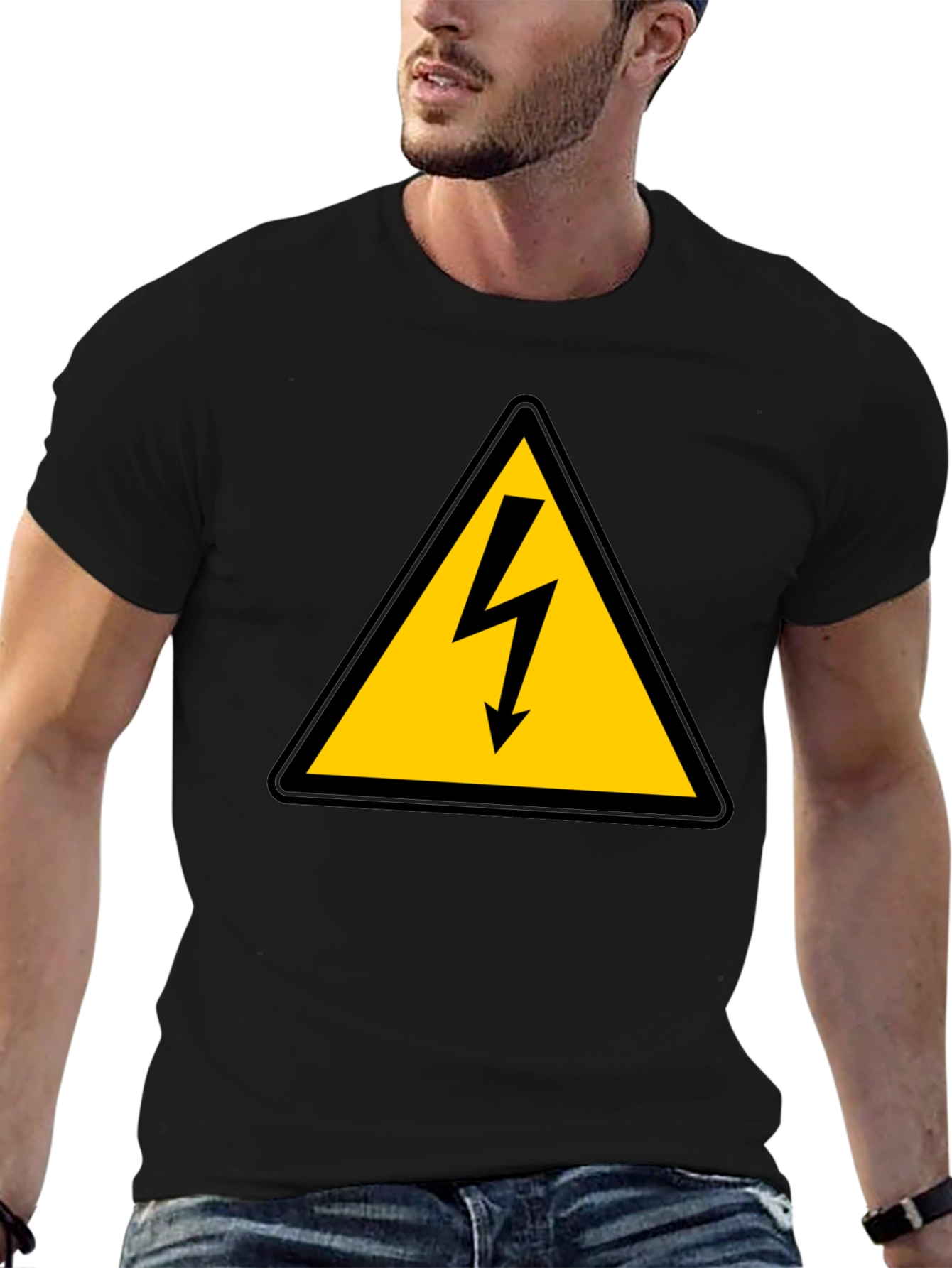 High Voltage Hazard T-Shirt - Caution Electric Shock Sign
