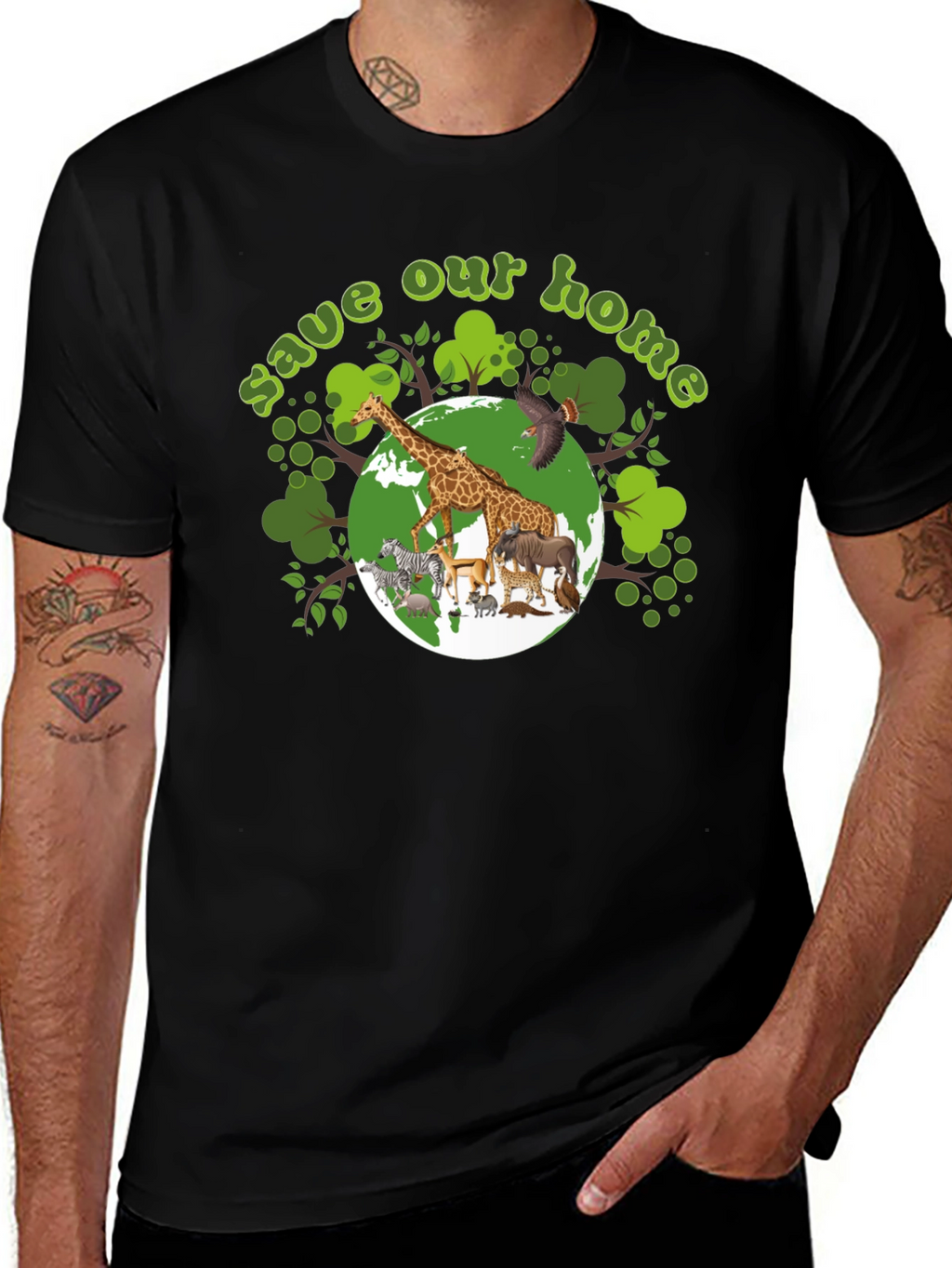 Save Our Home Graphic T-Shirt - Wildlife Conservation