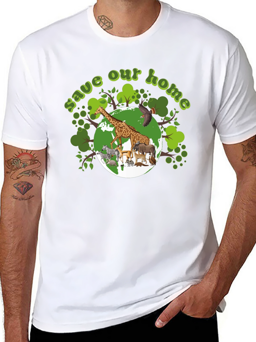 Save Our Home Graphic T-Shirt - Wildlife Conservation