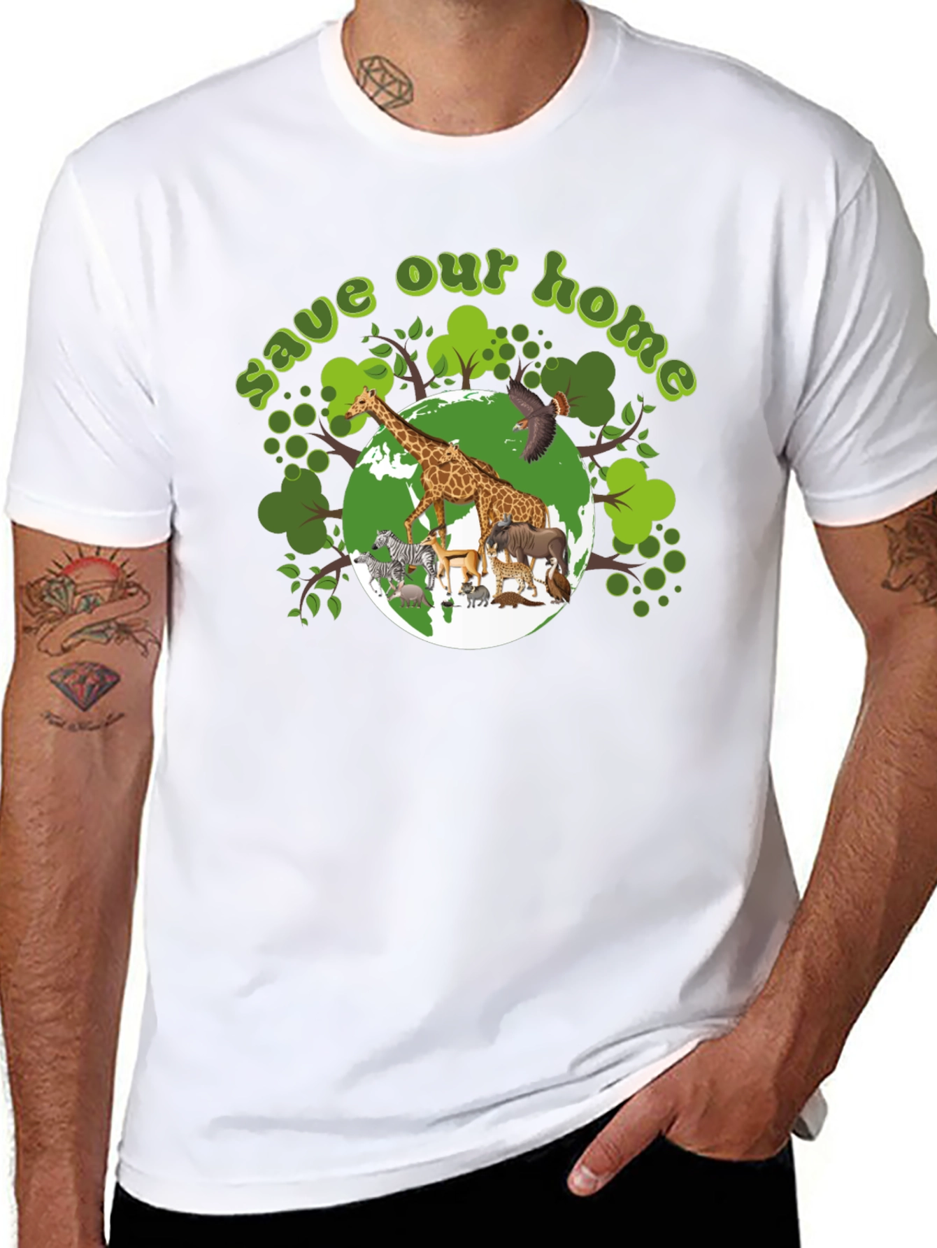 Save Our Home Graphic T-Shirt - Wildlife Conservation
