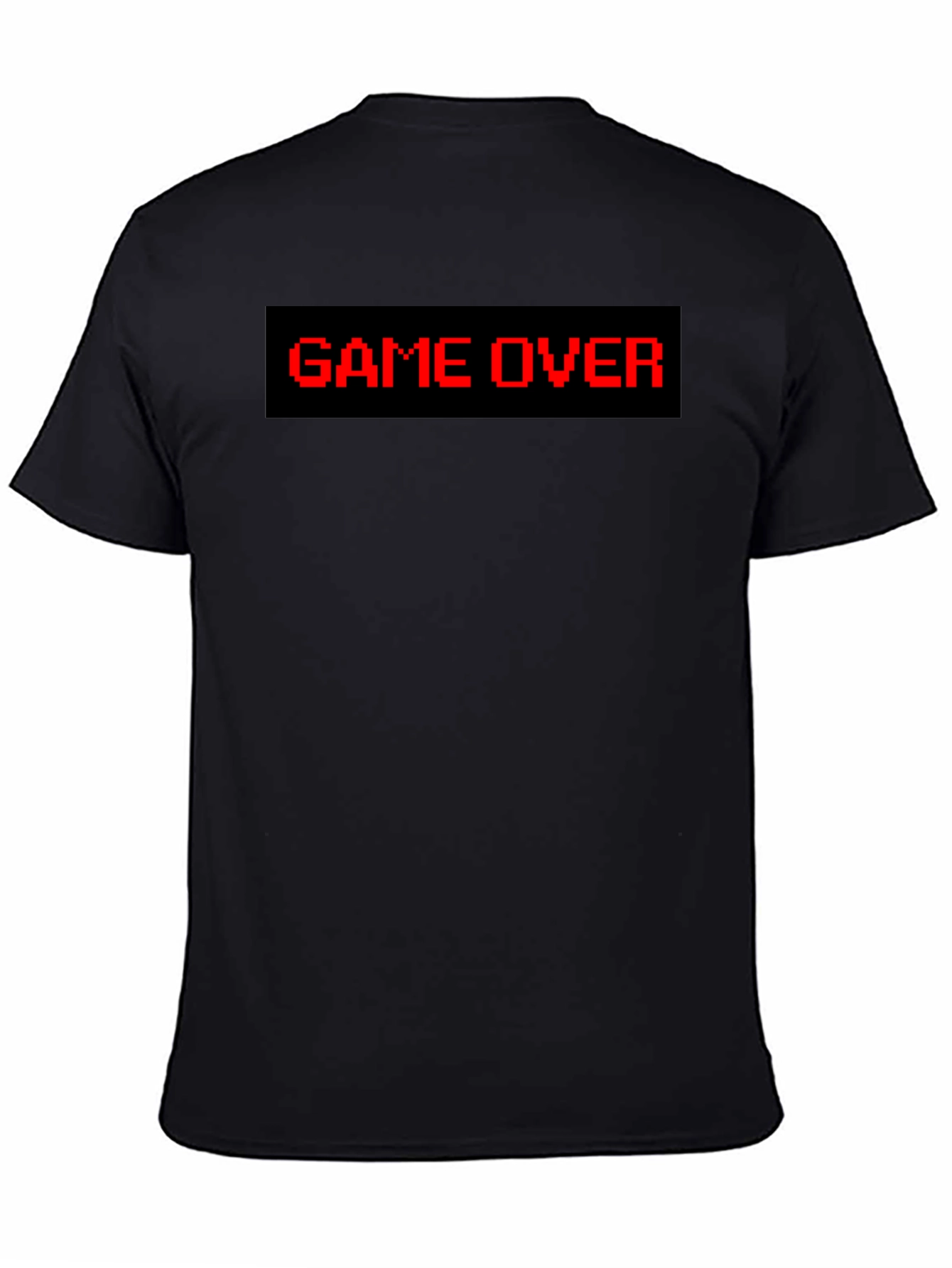 Game Over Pixel Graphic Black Tee - Retro Gaming Shirt