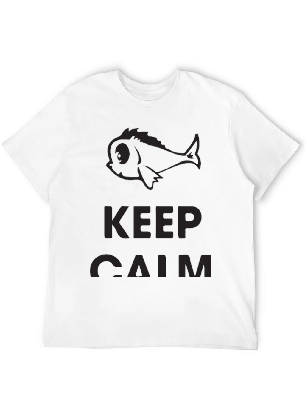 Keep Calm Fish Graphic Black T-Shirt