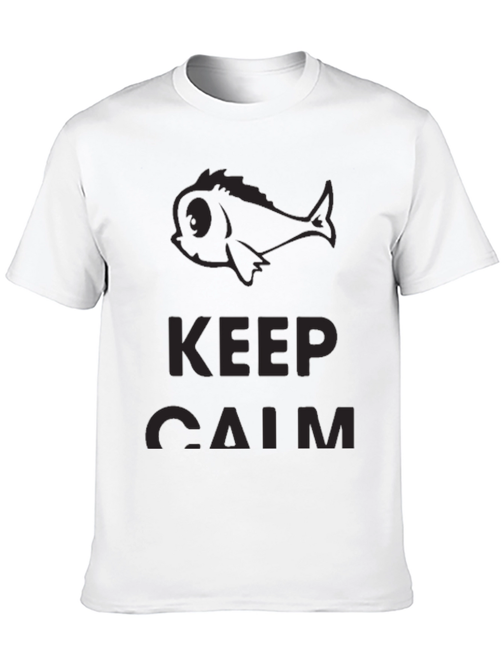 Keep Calm Fish Graphic Black T-Shirt