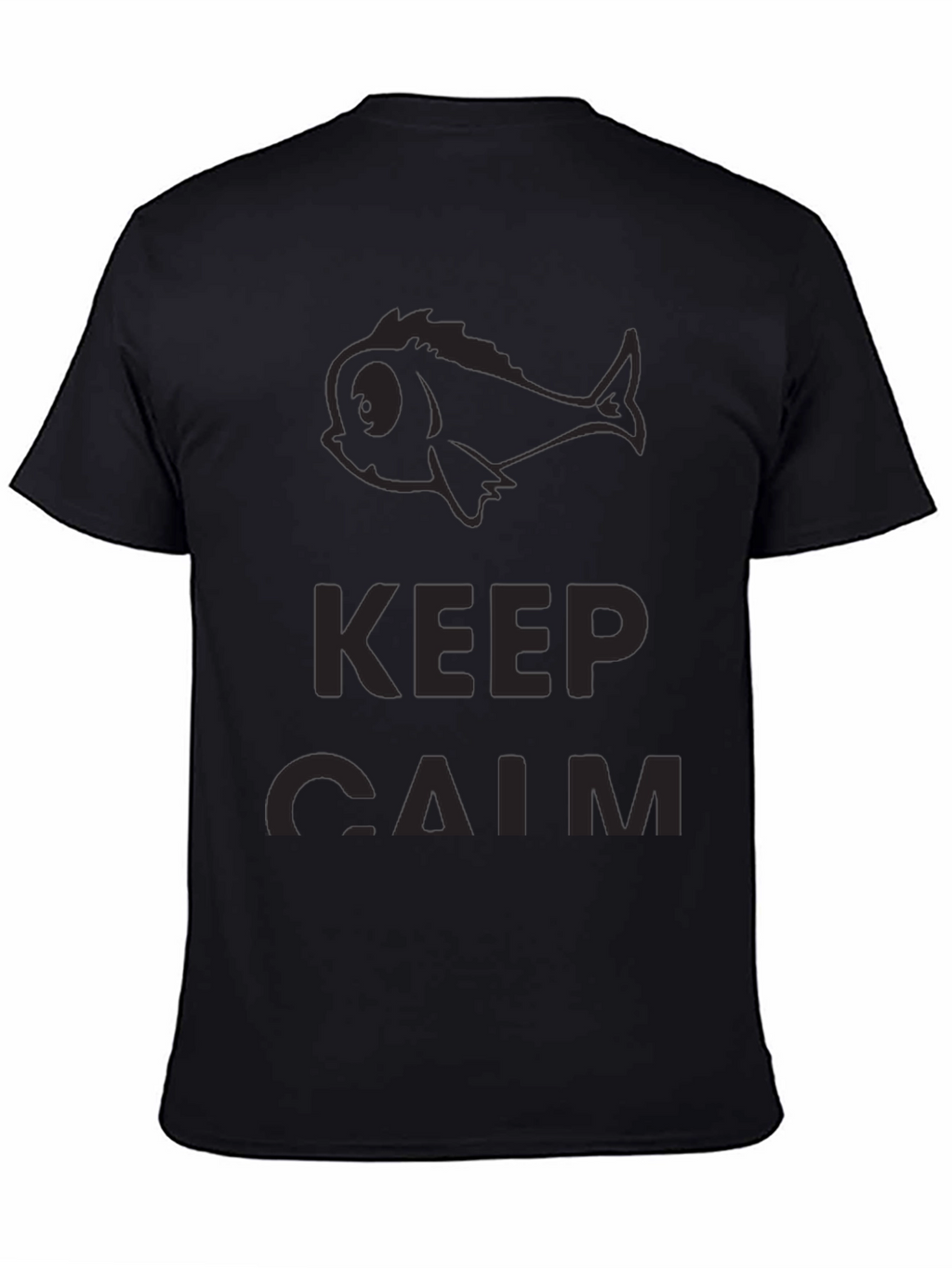 Keep Calm Fish Graphic Black T-Shirt
