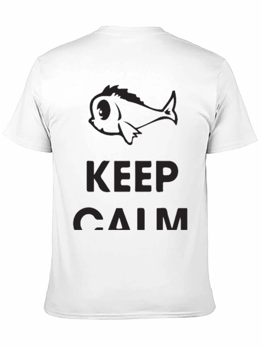 Keep Calm Fish Graphic Black T-Shirt