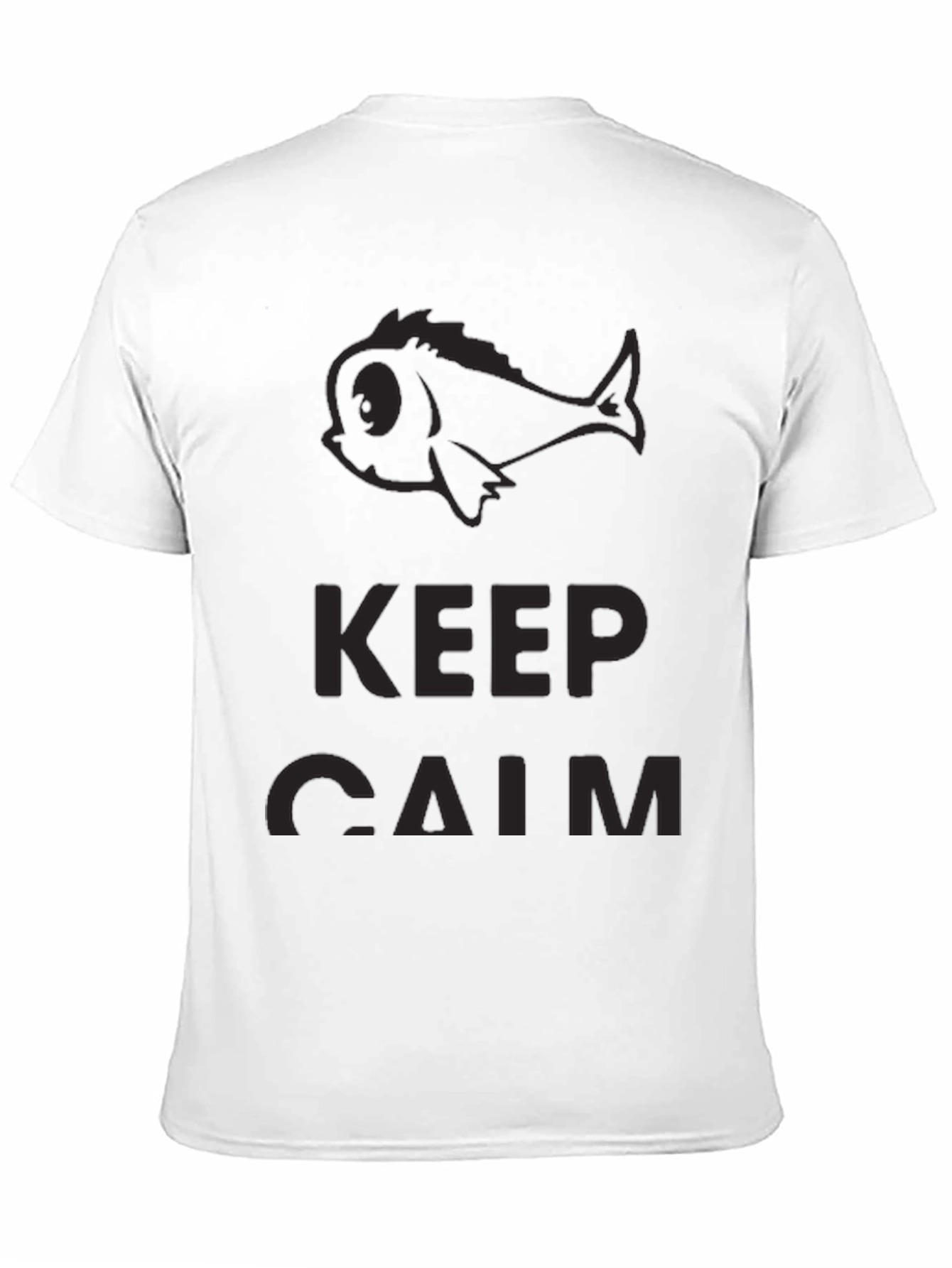 Keep Calm Fish Graphic Black T-Shirt