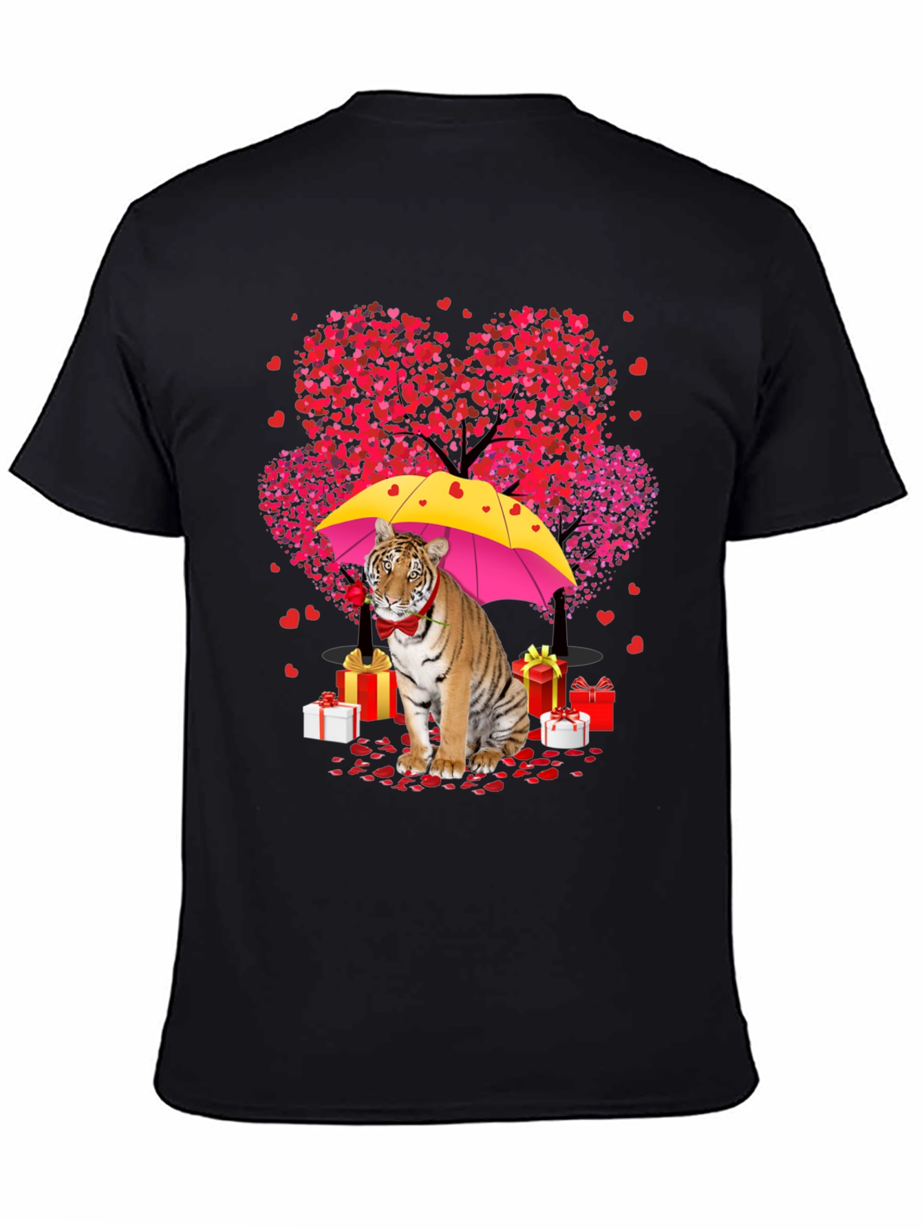 Tiger Valentines Day T-Shirt: Heart Tree & Gifts