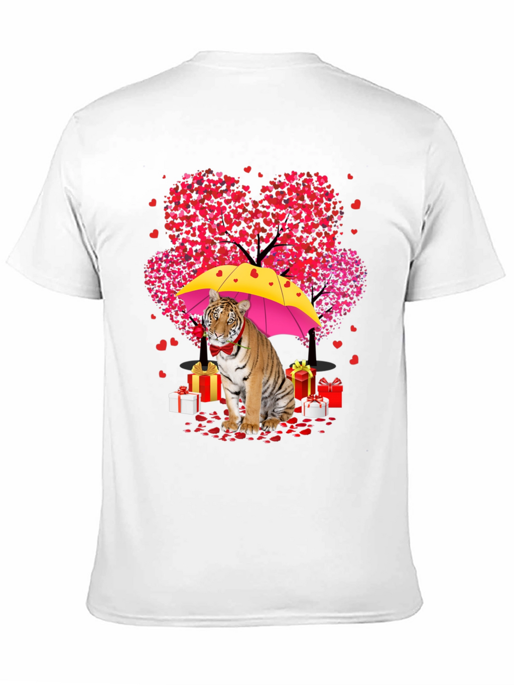 Tiger Valentines Day T-Shirt: Heart Tree & Gifts