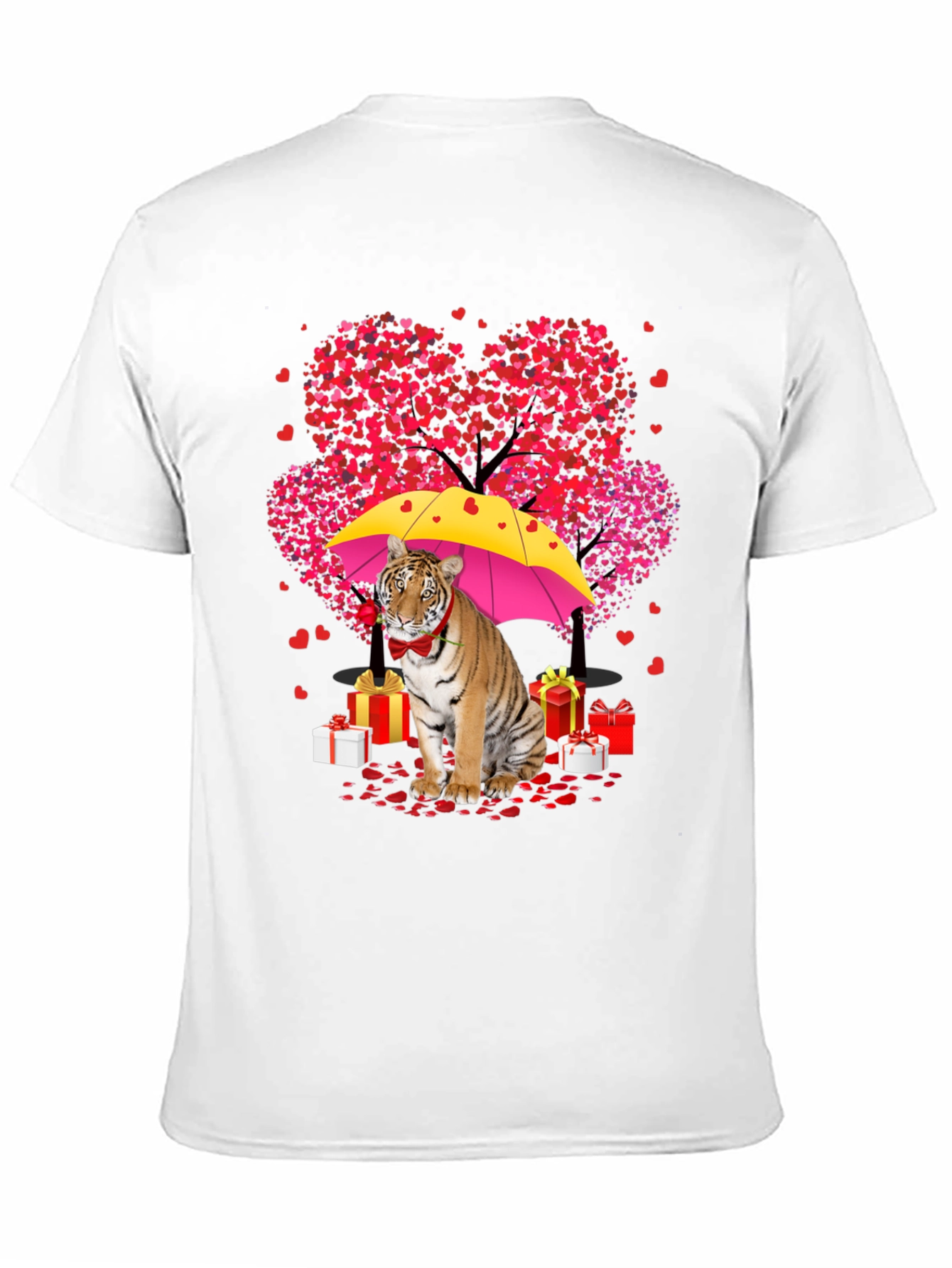 Tiger Valentines Day T-Shirt: Heart Tree & Gifts