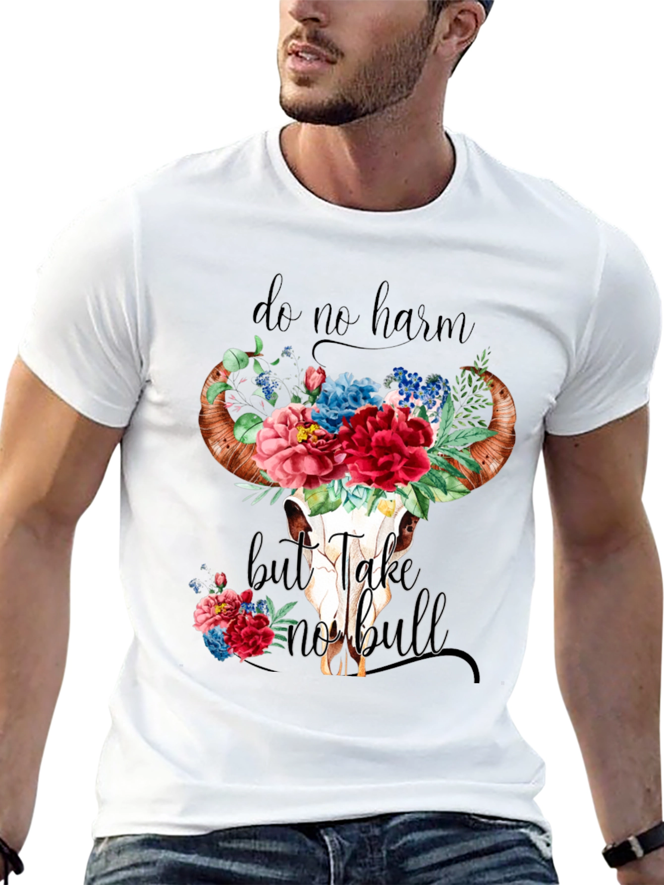 Do No Harm Bull Skull Graphic Tee